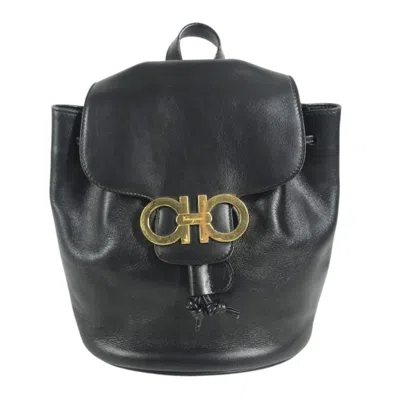 Pre-owned Ferragamo Salvatore  Black Leather Backpack ()