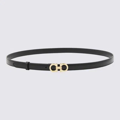 FERRAGAMO SALVATORE FERRAGAMO BLACK LEATHER BELT