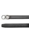 Ferragamo Black Leather Gancini Belt In Nero/hickory