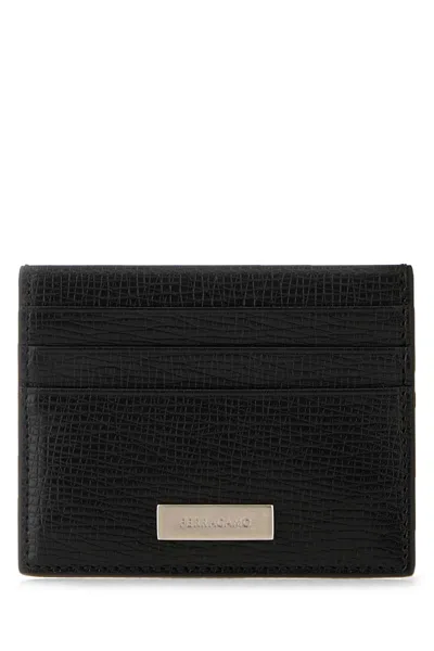 Ferragamo Salvatore  Black Leather Card Holder