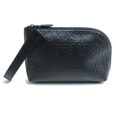 Pre-owned Ferragamo Salvatore  Black Leather Clutch Bag Pouch ()