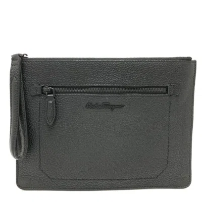 Pre-owned Ferragamo Salvatore  Black Leather Clutch Bag ()
