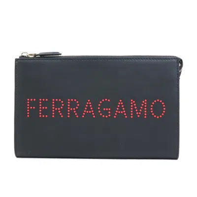 Pre-owned Ferragamo Salvatore  Black Leather Clutch Bag ()