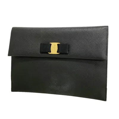 Pre-owned Ferragamo Salvatore  Black Leather Clutch Bag ()