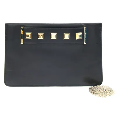 Pre-owned Ferragamo Salvatore  Black Leather Clutch Bag Shoulder Bag ()