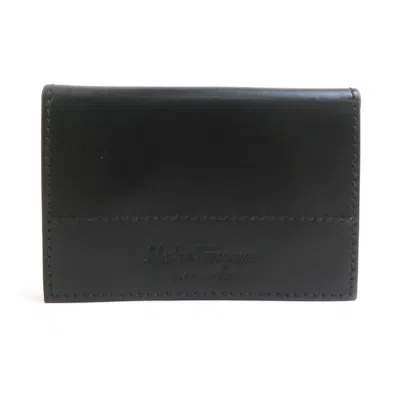 Pre-owned Ferragamo Salvatore  Black Leather Coin Purse/coin Case ()