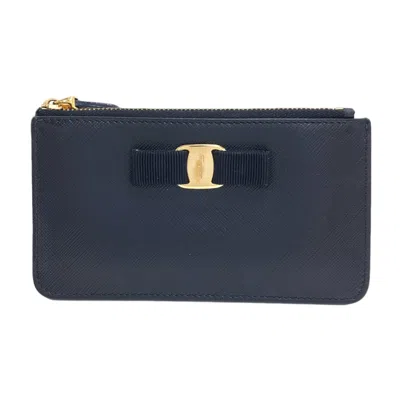 Pre-owned Ferragamo Salvatore  Black Leather Coin Purse/coin Case ()