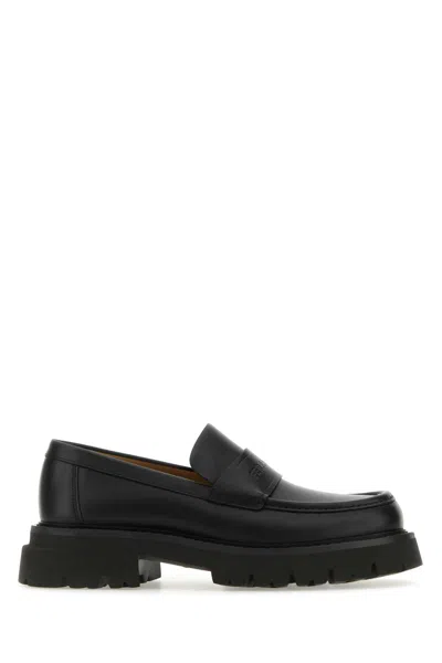 Ferragamo Black Leather Loafers