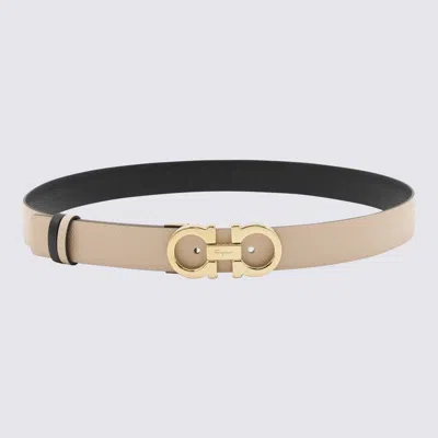 Ferragamo Salvatore  Black Leather Gancini Belt