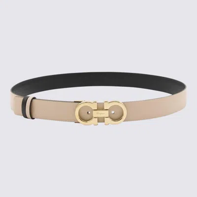 FERRAGAMO SALVATORE FERRAGAMO BLACK LEATHER GANCINI BELT
