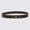 Ferragamo Gancini Reversible Leather Belt In Brown