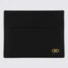 Ferragamo Salvatore  Black Leather Gancini Card Holder