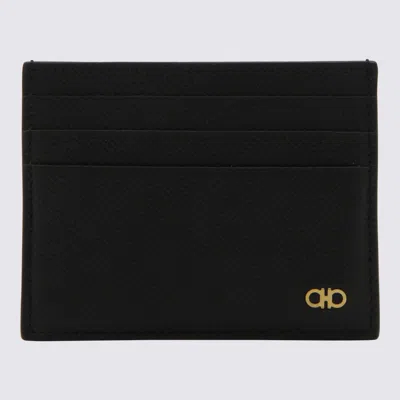 Ferragamo Salvatore  Black Leather Gancini Card Holder