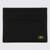 Ferragamo Salvatore  Black Leather Gancini Card Holder