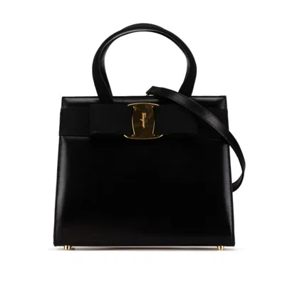 Pre-owned Ferragamo Salvatore  Black Leather Handbag Shoulder Bag ()