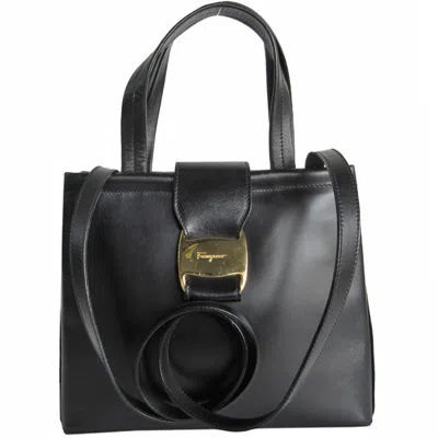 Pre-owned Ferragamo Salvatore  Black Leather Handbag Shoulder Bag ()