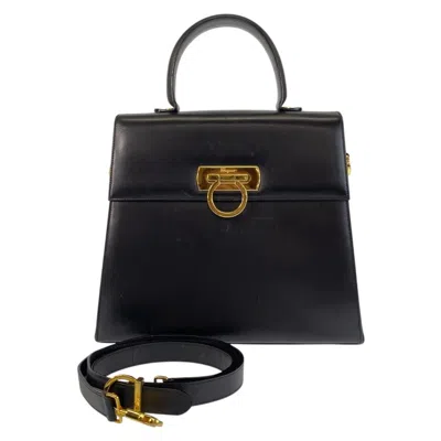 Pre-owned Ferragamo Salvatore  Black Leather Handbag Shoulder Bag ()