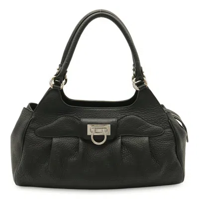 Pre-owned Ferragamo Salvatore  Black Leather Handbag Shoulder Bag ()