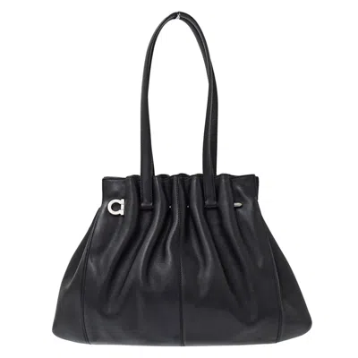 Pre-owned Ferragamo Salvatore  Black Leather Handbag Tote Bag ()