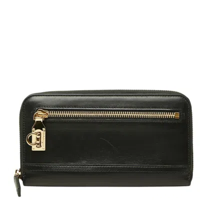Pre-owned Ferragamo Salvatore  Black Leather Long Wallet (bi-fold) ()