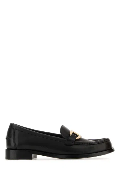 Ferragamo Salvatore  Black Leather Maryan Loafers