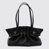Ferragamo Black Leather Piercing Top Handle Bag In Black