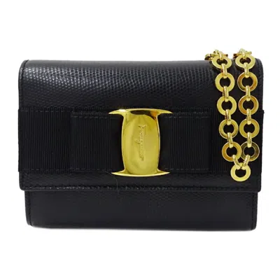 Pre-owned Ferragamo Salvatore  Black Leather Shoulder Bag ()
