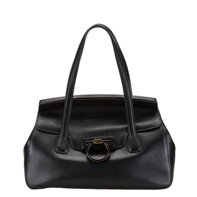 Pre-owned Ferragamo Salvatore  Black Leather Shoulder Bag Tote Bag ()