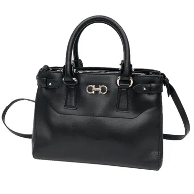 Pre-owned Ferragamo Salvatore  Black Leather Shoulder Bag Tote Bag ()