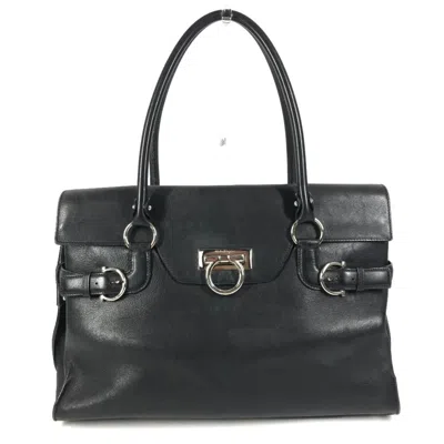 Pre-owned Ferragamo Salvatore  Black Leather Shoulder Bag Tote Bag ()