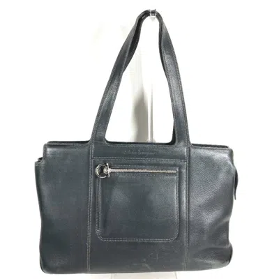 Pre-owned Ferragamo Salvatore  Black Leather Shoulder Bag Tote Bag ()