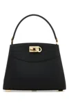 Ferragamo Black Leather Small Studio Box Handbag