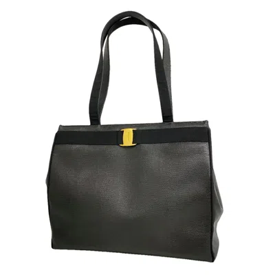 Pre-owned Ferragamo Salvatore  Black Leather Tote Bag ()