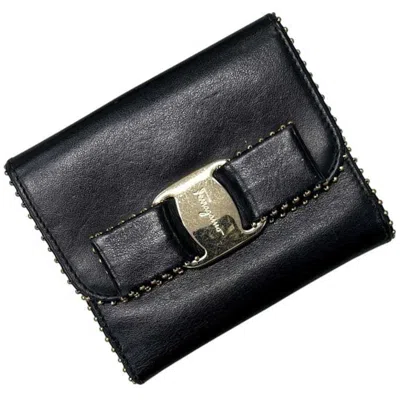 Pre-owned Ferragamo Salvatore  Black Leather Wallet (bi-fold) ()