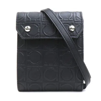 Pre-owned Ferragamo Salvatore  Black Leather Wallet (tri-fold) ()