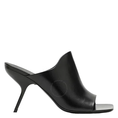 FERRAGAMO SALVATORE FERRAGAMO BLACK NAPPA OPEN-TOE SLIDE SANDALS