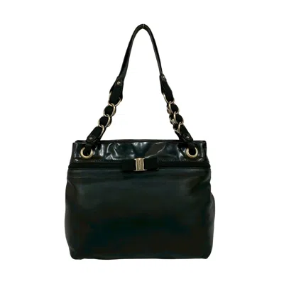 Pre-owned Ferragamo Salvatore  Black Patent Leather Leather Shoulder Bag Tote Bag ()
