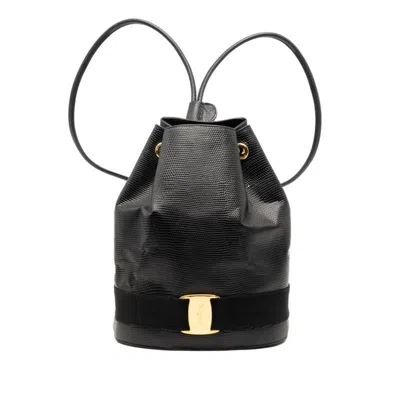 Pre-owned Ferragamo Salvatore  Black Pvc Leather Backpack ()