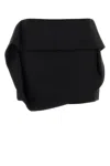 Ferragamo Asymmetric Mini Skirt Draped Detail In Black