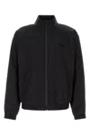 Ferragamo Wool Blend Jacket High Collar In Black