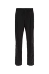 Ferragamo Trousers Wool Blend Elastic Waistband In Black
