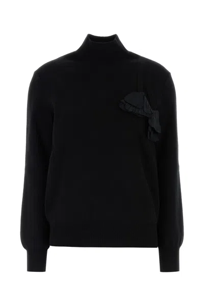 FERRAGAMO SALVATORE FERRAGAMO BLACK WOOL BLEND SWEATER