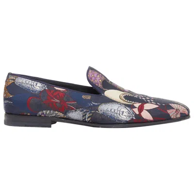 Pre-owned Ferragamo Salvatore  Blondie Shoe Pattern Jacquard Flat Loafers Uk7.5 Eu41.5 In Black