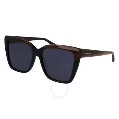 Ferragamo Salvatore  Blue Butterfly Ladies Sunglasses Sf1102s 217 58
