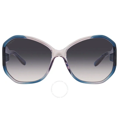 Ferragamo Salvatore  Blue Butterfly Ladies Sunglasses Sf942s 431 61 In Gray