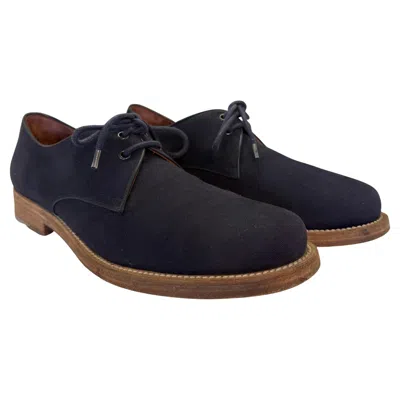Pre-owned Ferragamo Salvatore  Blue Derby Man Shoe 8.5 (it 42.5)
