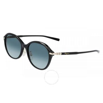 Ferragamo Salvatore  Blue Gradient Oval Ladies Sunglasses Sf1002sa 001 56