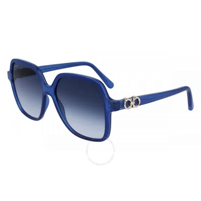 Ferragamo Salvatore  Blue Gradient Square Ladies Sunglasses Sf1083s 423 57