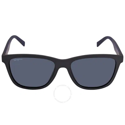 Ferragamo Salvatore  Blue Rectangular Men's Sunglasses Sf998s 002 57 In Black / Blue