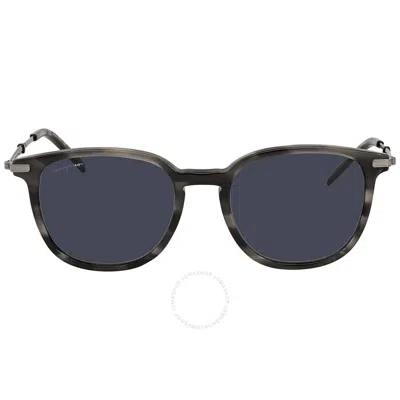 Ferragamo Salvatore  Blue Square Men's Sunglasses Sf1015s 003 52 In Blue / Grey